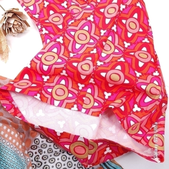 Mudpie Red Gold Embroidered Dress Sz M - Picture 15 of 16